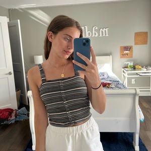 grey striped tank size xs